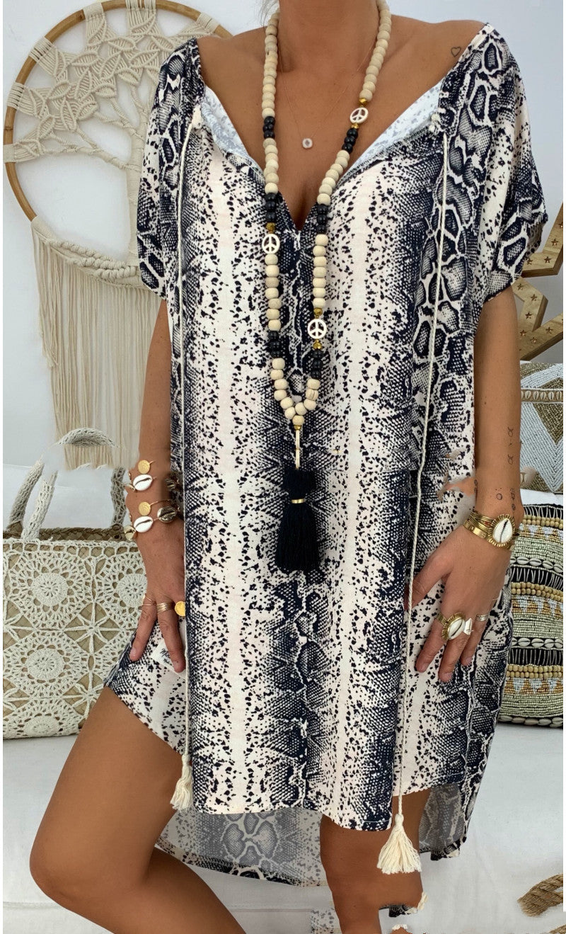 V-neck short sleeve loose rompers