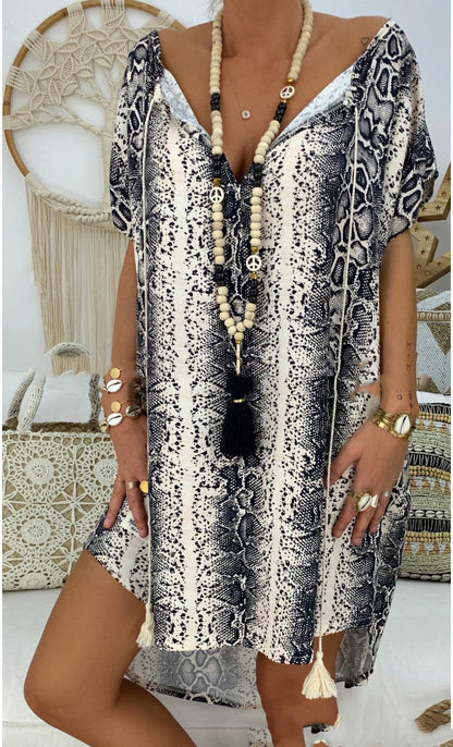 V-neck short sleeve loose rompers
