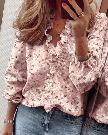 Casual Long Sleeved Ruffled Long-sleeved Ruffled Blouse For Women Spring Summer New Shirts Tops For Daily Wear Work Outfits