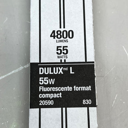 SYLVANIA (5 PACK) Compact Florescent Bulb 4 Pin 55w 3,000K  White FT55D/830/ECO