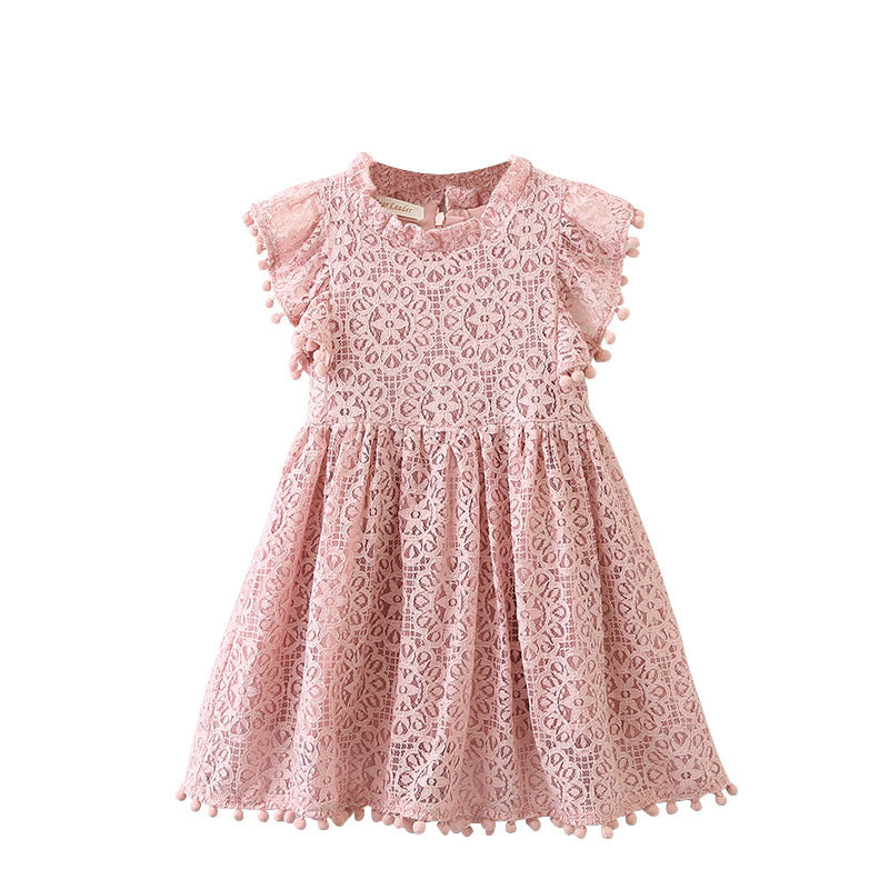 Lace ruffle button baby skirt