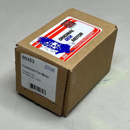 MARS Shaded Pole Condenser Fan Motor 1Phase 1Speed  35 W, 230 V, 1500 Rpm 00353