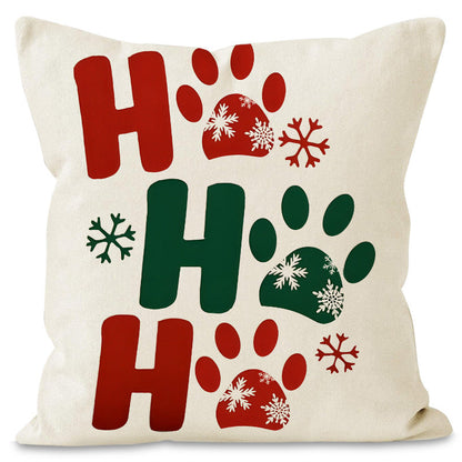 Christmas striped pillow cover linen black cat print pillowcase home holiday decoration cushion cover