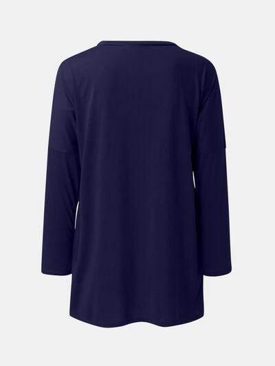 Full Size Round Neck Long Sleeve T-Shirt for Women