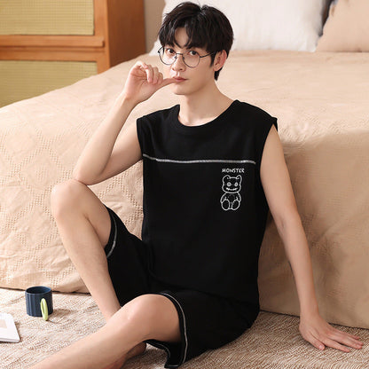 Men's Sleeveless Vest Summer Pure Cotton Pajamas