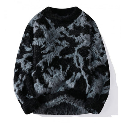 Mens Casual Thickened Mock-neck Sweater
