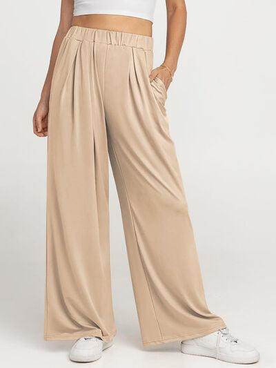 Elastic Waist Wide Leg Pants for Women in Various Sizes