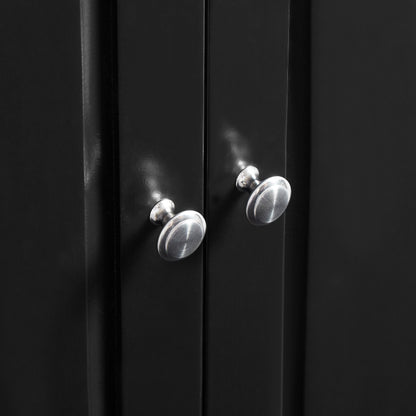 Tall Storage Cabinet with Two Drawers for Bathroom/Office, Black