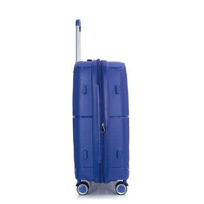 Expandable Hardshell Suitcase Double Spinner Wheels PP Luggage Sets Lightweight Durable ,3-Piece Set (20/24/28) ,Navy