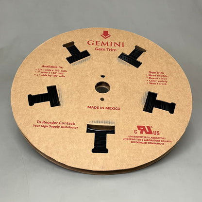 GEMINI Gem Trim Cap Increased Flexibility Easy Bond 3/4"w x 150' #2025 Black