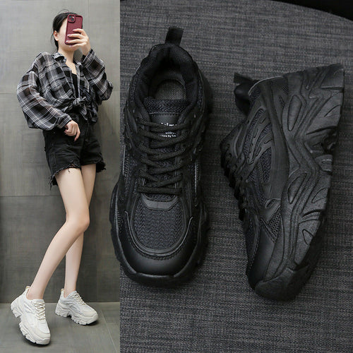 Women's Thick Bottom Breathable White Shoes