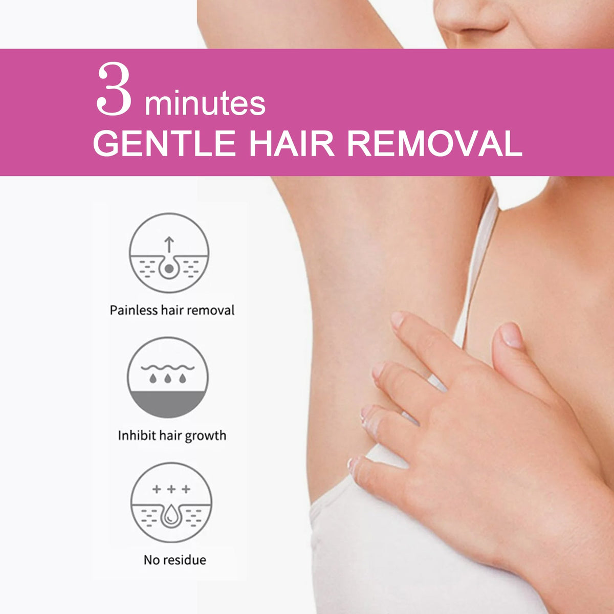 Hair Removal Cream, Body Underarm Gentle Depilation Does Not Irritate Delicate And Smooth Skin Depilation Cream