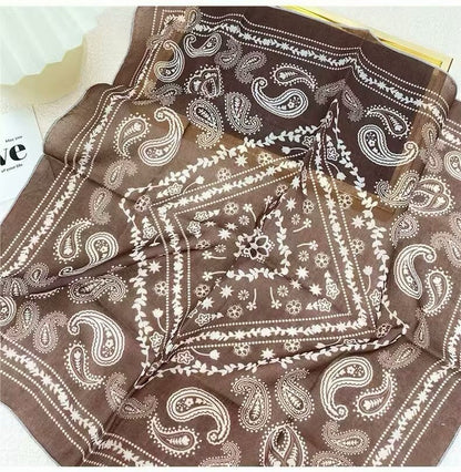 Korean-style Fresh And Delicate Floral Silk Scarf