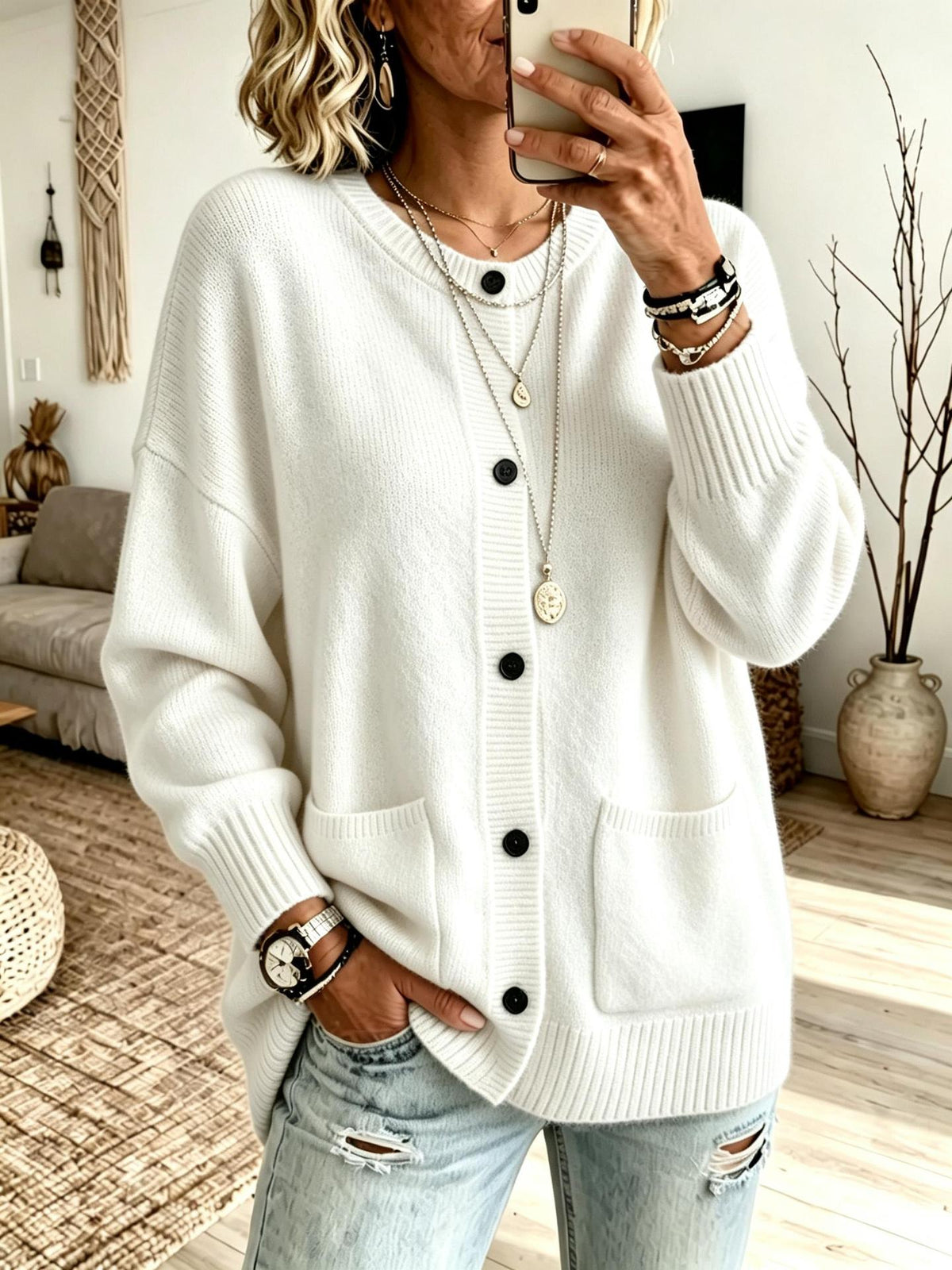 Women's Knitted Cardigan Sweater