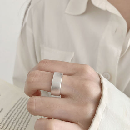 Women Matte Finish Open Ring, Geometric Line Minimal Elegant Ins Style Niche Designed Index Finger Jewelry