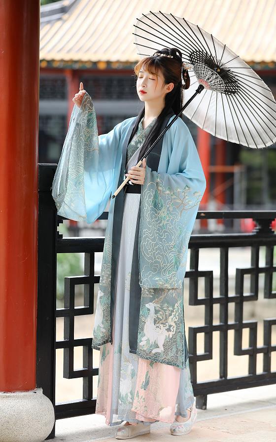 Men And Women Couples Wei And Jin Style Cross-collar Waist-length Skirts