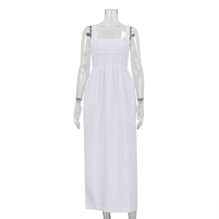 New French-style Vintage White Slip Dress