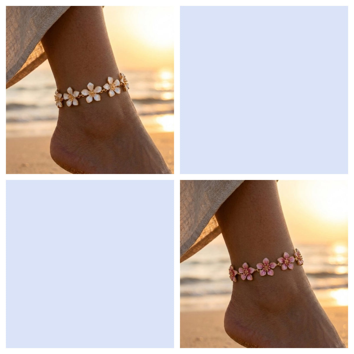 Exaggerated Hollow-out Metal Flower Anklet