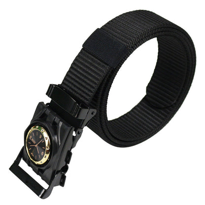 Men's Canvas Smooth Buckle Nylon Pant Belt