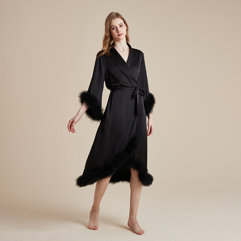 Long Feather Nightgown Womens Loungewear