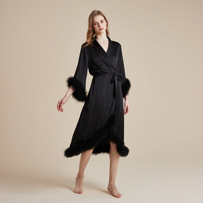 Long Feather Nightgown Womens Loungewear