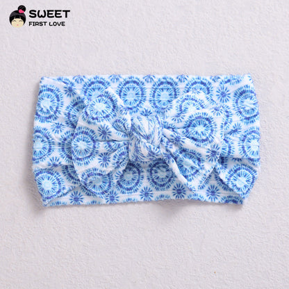 Children's Wide-brimmed Elastic Bow Baby Printed Headband