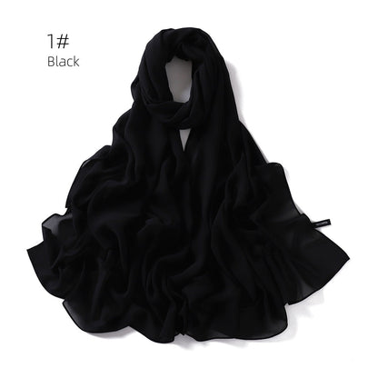 Soft Draping Solid-color Scarf For Women