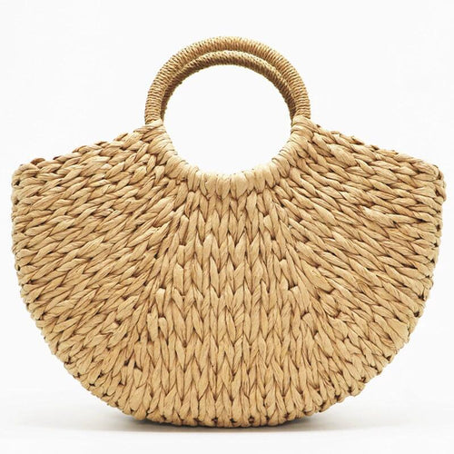 Straw Hand-woven Tote Bag With Dual Straps