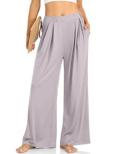 Elastic Waist Wide Leg Pants for Women in Various Sizes