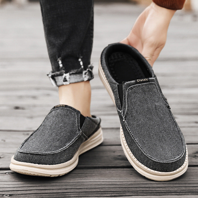 Plus-size Mens Casual Canvas Shoes Springsummer Slip-on Canvas Loafers