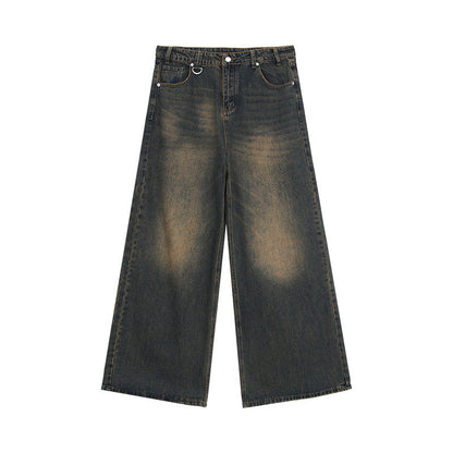Fashion Retro Washed Straight Jeans Men