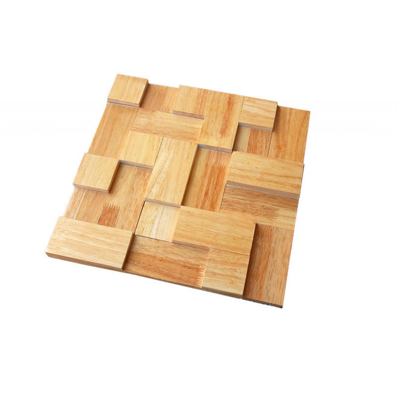Retro 3d Solid Wood Mosaic Patch Stereo Background Wall