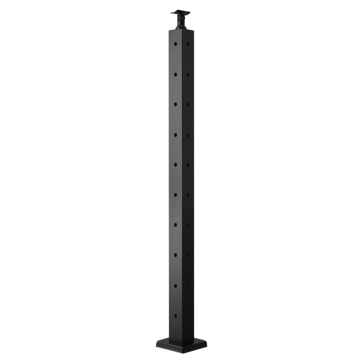 Cable Railing Post, 36x2x2 Inch Corner Railing Post, with L-Shaped Pre-Drilled Holes, Stainless Steel Cable Rail Post with Horizontal and Curved Bracket, 1-Pack, Black, 1JZLGZXHS914ZPBNY001V0
