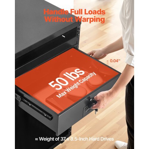 3U Rack Mount Drawer, 50 lbs Max Load-Bearing, Lockable Server Cabinet Case, Sliding Drawer with Lock and Cable Management Holes, for 19 in Network Equipment Server AV Rack or Cabinet Enclosure