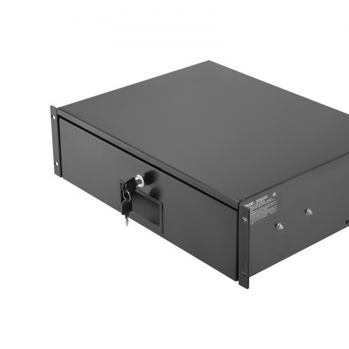 3U Rack Mount Drawer, 50 lbs Max Load-Bearing, Lockable Server Cabinet Case, Sliding Drawer with Lock and Cable Management Holes, for 19 in Network Equipment Server AV Rack or Cabinet Enclosure
