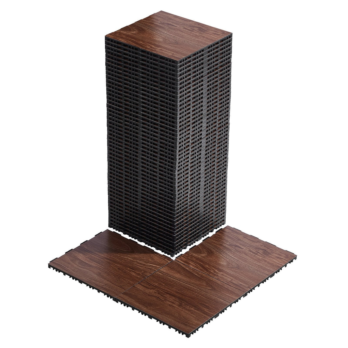 Dance Floor Tiles, 12.4 x 12.4 in 52 Piece Interlocking Dance Flooring, Portable Dance Practice Floor with Cushioned Base  (Oak Wood Grain, 52 sq. ft/Box )
