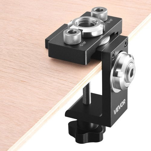 Doweling Jig Kit, Self Centering Dowel Drill Jig for Straight Holes, Aluminum Alloy Woodworking Joints Tool with 3 Size Drill Bits 5/16", 3/8", and 19/32", Adjustable Width, for Wood Working