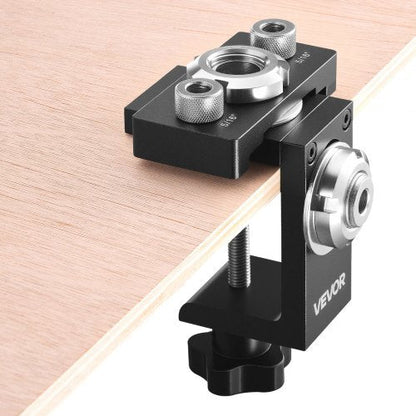Doweling Jig Kit, Self Centering Dowel Drill Jig for Straight Holes, Aluminum Alloy Woodworking Joints Tool with 3 Size Drill Bits 5/16", 3/8", and 19/32", Adjustable Width, for Wood Working