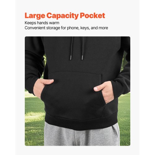 Women Pullover Hoodie, Small Size, Fleece Long Sleeve Comfy Casual Basic Pullover Hooded Sweatshirt, Warm & Skin-friendly, Practical & Trendy, Black Hoodie with Large Pocket for Fall & Winter