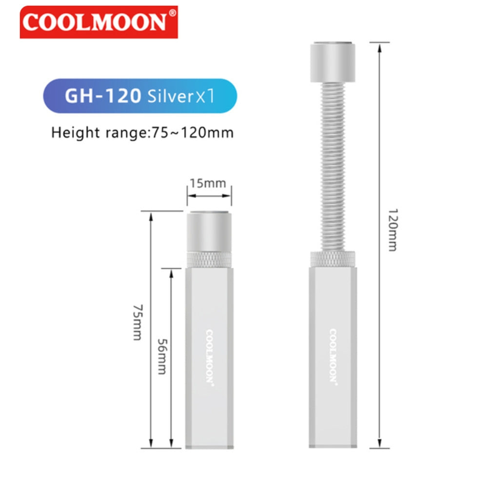 GPU Vertical Mount Aluminum Alloy GPU Stand Telescopic Screw Design Bracket Accessories Adjustable Height Graphics Card Brackets Holder Vertical Graphics Video Card Bracket GH-120 silver