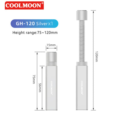 GPU Vertical Mount Aluminum Alloy GPU Stand Telescopic Screw Design Bracket Accessories Adjustable Height Graphics Card Brackets Holder Vertical Graphics Video Card Bracket GH-120 silver