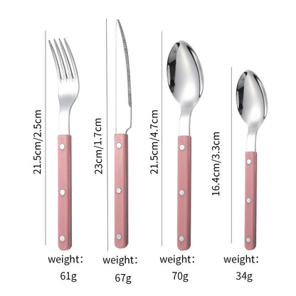 French Rivet ABS Handle Hotel Western Tableware Steak Knife Butter Knife Set