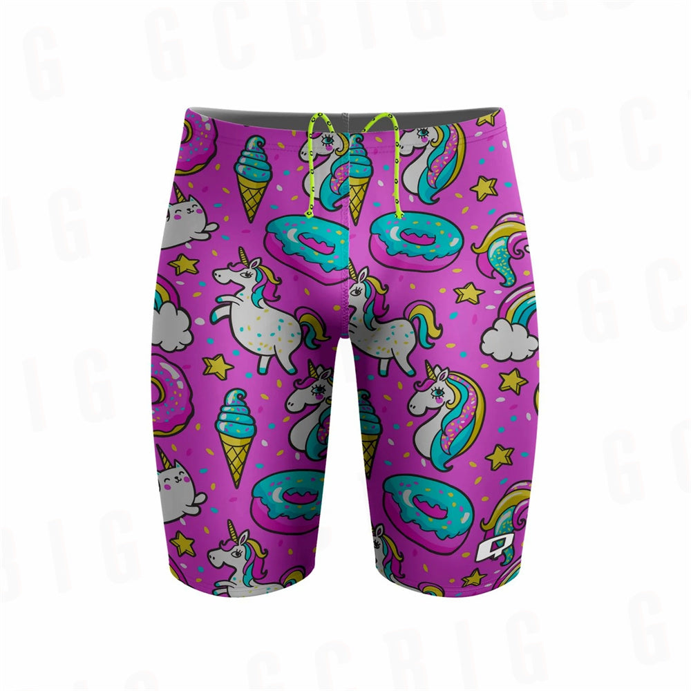 Men's Flat-crease Swim Trunks, Quick-drying Beach Shorts