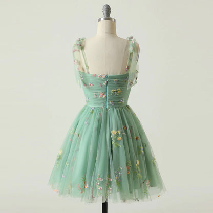 Short Cut Celebrity Floral Pendant Elf Dress