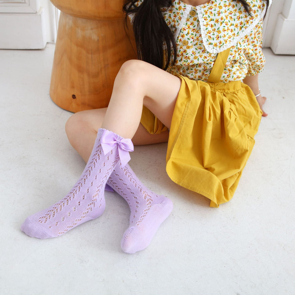 Hollow Loop Mesh Calf Socks For Children