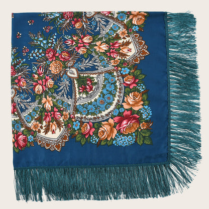 Shade And Sunscreen Printed Fringed Shawl