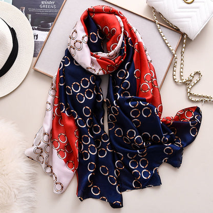 Western style thin silk style scarf winter warm shawl