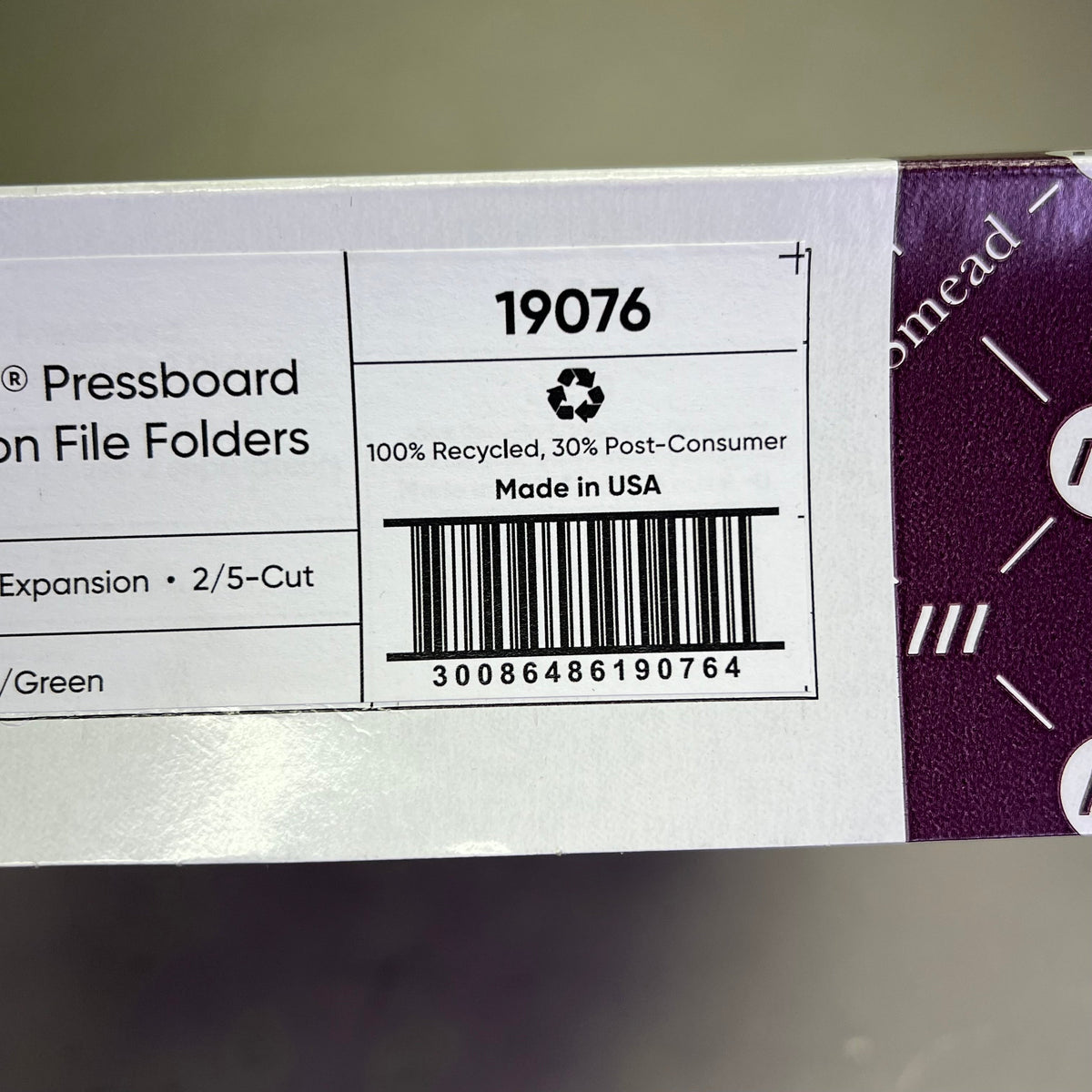 SMEAD (10 PACK) Safe Shield Pressboard Classification File Folders Green 19076