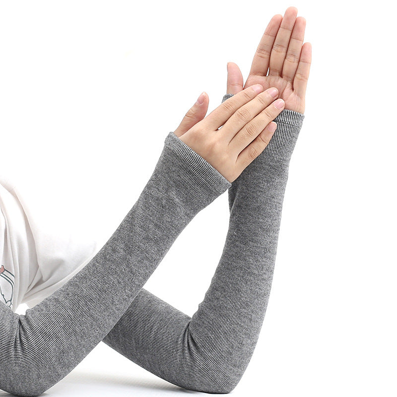 Women's Pure Cashmere Arm Warmers - Knitted Elastic Sleeve Covers for Winter Cold Weather Protection