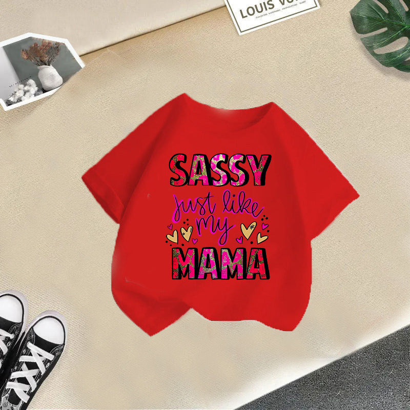 Girls' Tops Casual Short Sleeve Round Neck Print T-shirt